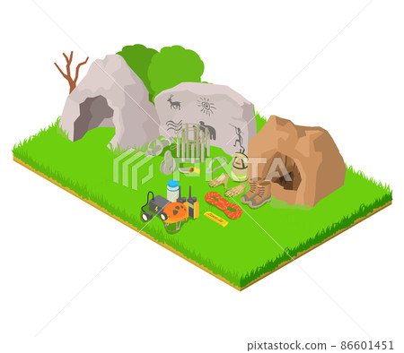 Archaeology concept banner, isometric style Archaeology concept banner, isometric style 86601451