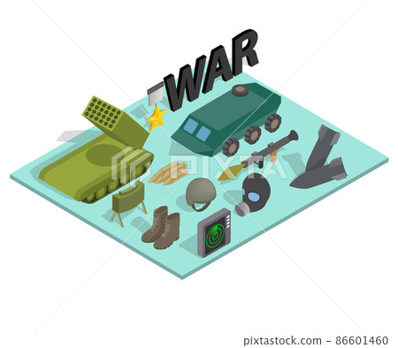 War way concept banner, isometric style War way concept banner, isometric style 86601460