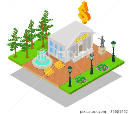 Bank concept banner, isometric style Bank concept banner, isometric style 86601462