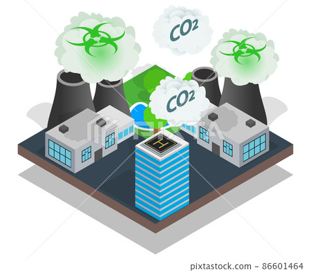 Pollution concept banner, isometric style Pollution concept banner, isometric style 86601464