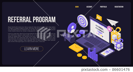 Referral program concept banner, isometric style 86601476