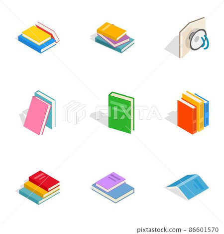 Books icons, isometric 3d style 86601570