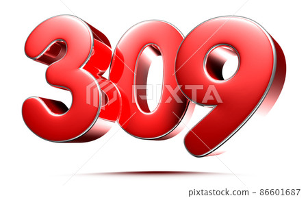 number 309 red.-插圖素材 [86601687] - PIXTA圖庫