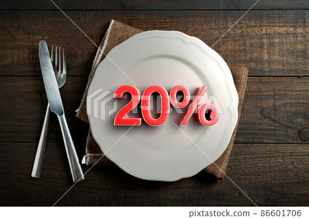 20 percent on a plate. 20 percent on a plate. 86601706