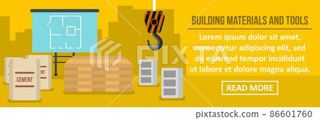 Building materials and tools banner horizontal concept Building materials and tools banner horizontal concept 86601760