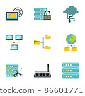 Data storage icons set, flat style 86601771