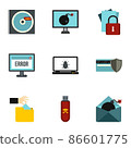 Viruses icons set, flat style 86601775