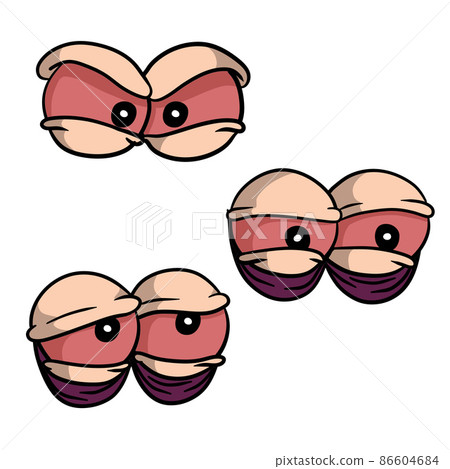 Red eye. Tired eyes and eyelid insomnia. Element of human head and face Red eye. Tired eyes and eyelid insomnia. Element of human head and face 86604684