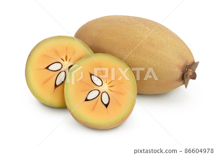 Sapodilla isolated on white background with clipping path and full depth of field Sapodilla isolated on white background with clipping path and full depth of field 86604978