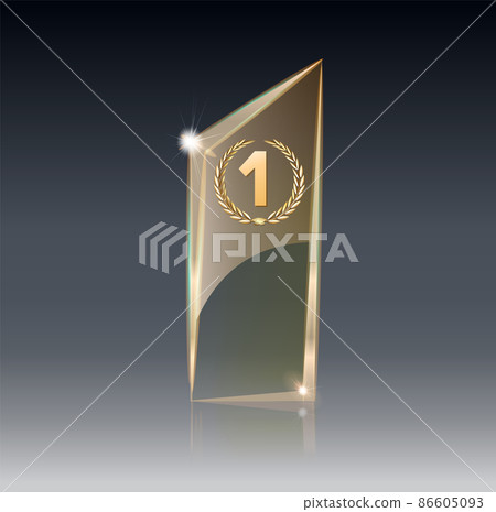 Glass transparent banner. Vector glass plates with a place for inscriptions isolated on transparent background. Flat glass. Realistic 3D design. Vector transparent object . 86605093