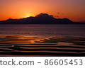 熊本縣 Moshirai 海岸、日落和低潮 86605453