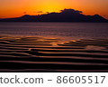 熊本縣 Moshirai 海岸、日落和低潮 86605517