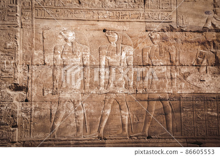 The ruins of the ancient temple of Horus in Edfu, Egypt The ruins of the ancient temple of Horus in Edfu, Egypt 86605553