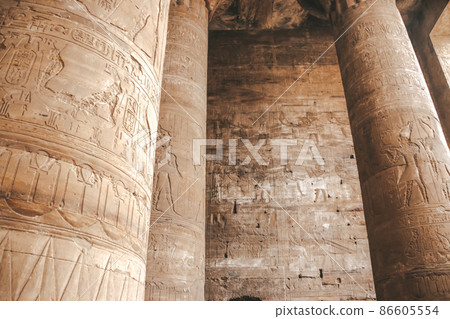The ruins of the ancient temple of Horus in Edfu, Egypt The ruins of the ancient temple of Horus in Edfu, Egypt 86605554