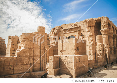 The ruins of the ancient temple of Horus in Edfu, Egypt The ruins of the ancient temple of Horus in Edfu, Egypt 86605555