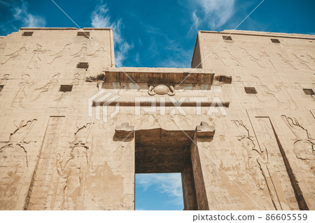 The ruins of the ancient temple of Horus in Edfu, Egypt The ruins of the ancient temple of Horus in Edfu, Egypt 86605559