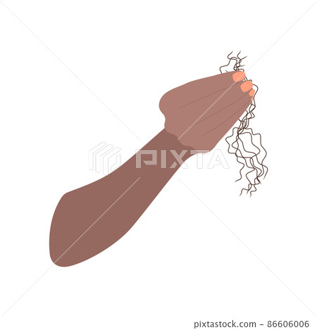 Bunch of falling out hair in hand Bunch of falling out hair in hand 86606006