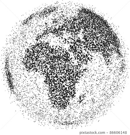 Globe shape, World map created from scattered dots. Vector illustration 86606148
