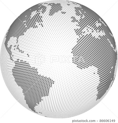 Globe shape, World map created from dots. Vector illustration Globe shape, World map created from dots. Vector illustration 86606149