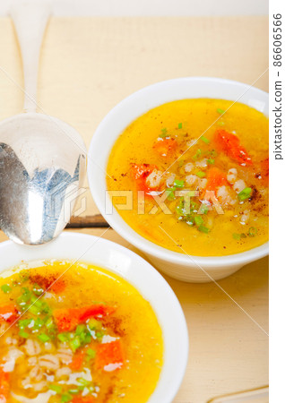 Syrian barley broth soup Aleppo style 86606566