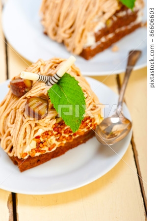 chestnut cream cake dessert chestnut cream cake dessert 86606603