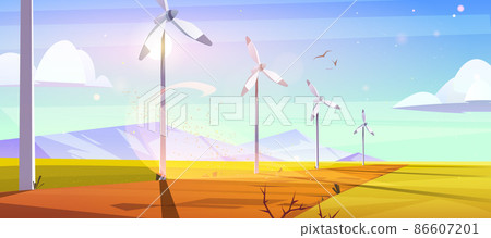Sustainable energy farm with wind turbines 86607201