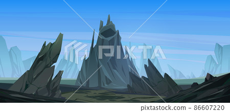 Mountain landscape with dormant volcano 86607220