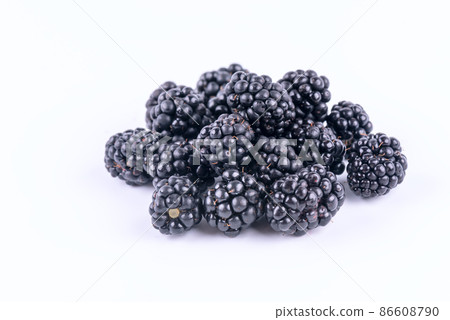 Fresh ripe blackberries on a white background 86608790