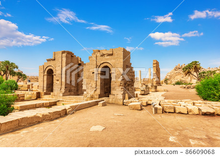 Temple ruins of Philae, Agilkia Island, Aswan, Egypt Temple ruins of Philae, Agilkia Island, Aswan, Egypt 86609068