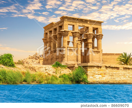 Trajan's kiosk near Philae Temple, close view, Aswan, Egypt Trajan's kiosk near Philae Temple, close view, Aswan, Egypt 86609070