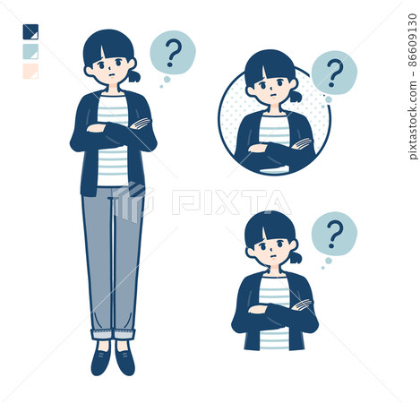 一個結頭髮的女人的插圖想知道 86609130