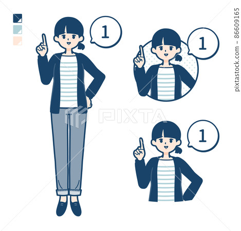 Illustration that a woman with one knot hair counts as 1 86609165