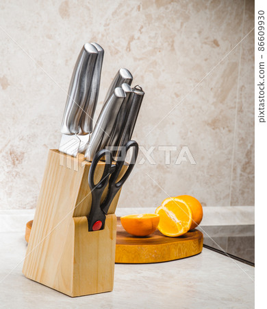 knife set in a kitchen knife set in a kitchen 86609930