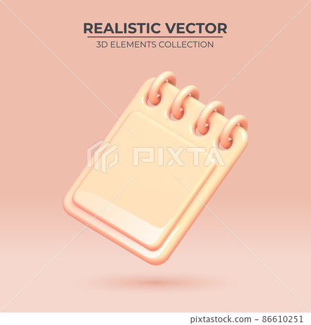 Calendar, notes reminder. Organizer 3d vector Icon. Calendar, notes reminder. Organizer 3d vector Icon. 86610251