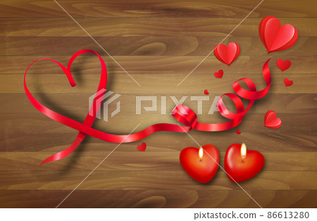 Valentine`s day background. Red heart shape - Stock