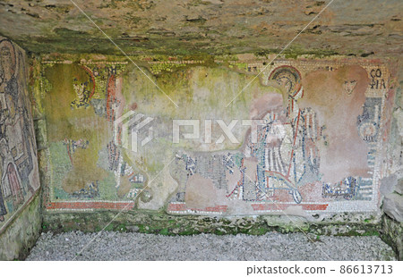 Albania Duras, remains of the Byzantine Empire, amphitheater theater ruins, mural painting 86613713
