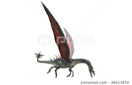 Fantasy flying dragon isolated on white 3d illustration Fantasy flying dragon isolated on white 3d illustration 86613859