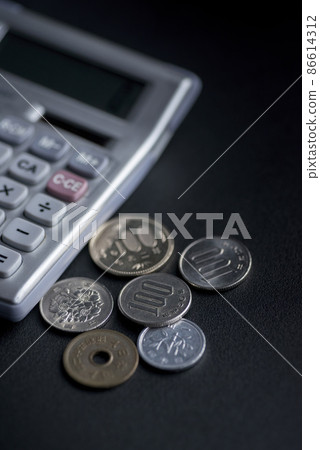 Coin and calculator Coin and calculator 86614312