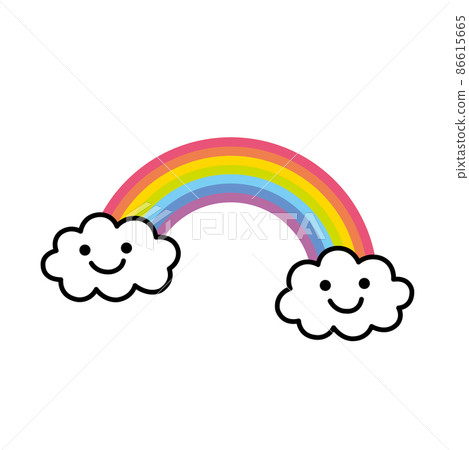 可愛又簡單的彩虹插圖 86615665
