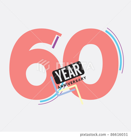 60th Years Anniversary Logo Birthday Celebration Abstract Design Vector Illustration. 86616031