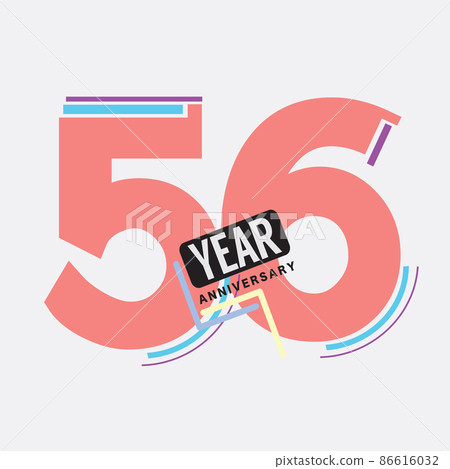 56th Years Anniversary Logo Birthday Celebration Abstract Design Vector Illustration. 86616032