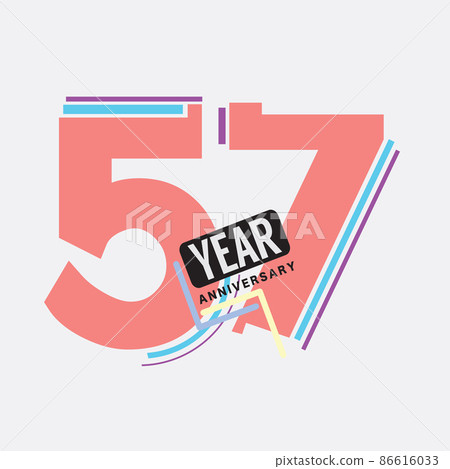 57th Years Anniversary Logo Birthday Celebration Abstract Design Vector Illustration. 57th Years Anniversary Logo Birthday Celebration Abstract Design Vector Illustration. 86616033