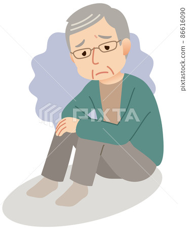 Depressed elderly male depression Depressed elderly male depression 86616090
