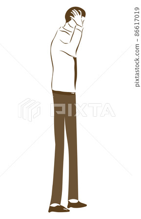 Worried person (illustration of the whole body... - Stock Illustration ...