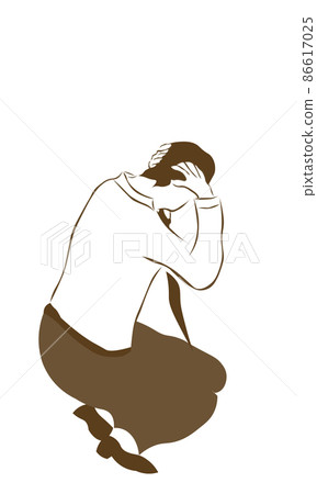 Worried person (illustration of the whole body of a businessman) Worried person (illustration of the whole body of a businessman) 86617025