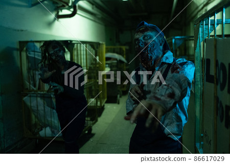 Male Zombie in Blue Light Male Zombie in Blue Light 86617029