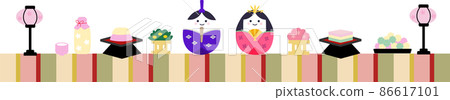 Hinamatsuri frame, background illustration Hinamatsuri frame, background illustration 86617101