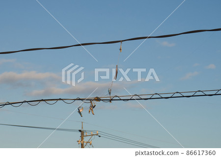Lures and gimmicks caught on electric wires 86617360