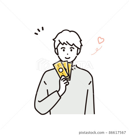 一個樂於增加收入的男人的插圖素材 86617567