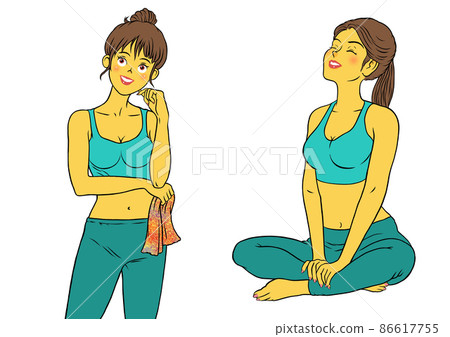 2 sets of relaxing, fitness instructor females 86617755